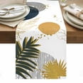 thumbnail image 1 of Boho Middle Century Table Runner - 36 Inch Long, Kitchen Dining Table Runner Dresser Scarves, Navy Blue Yellow Abstract Sun Modern Farmhouse Decor for Coffee Tables Wedding Party Banquet, 1 of 8