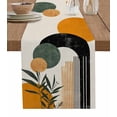 thumbnail image 1 of Boho Middle Century Table Runner 72 Inches, Abstract Orange Geometric Leaves Bed Runner Dresser Scarves Tabletop for Indoor Outdoor Parties/Ceremony/Banquet, 16" x 72", 1 of 8