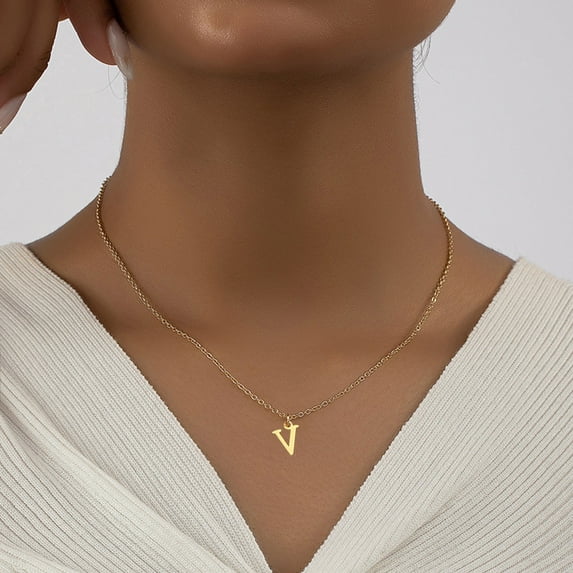 Boho Minimalist Gold Initial Necklaces for Women Men Tiny A-Z Monogram Name Pendant Necklace Clavicle Chain Jewelry Birthday Gift