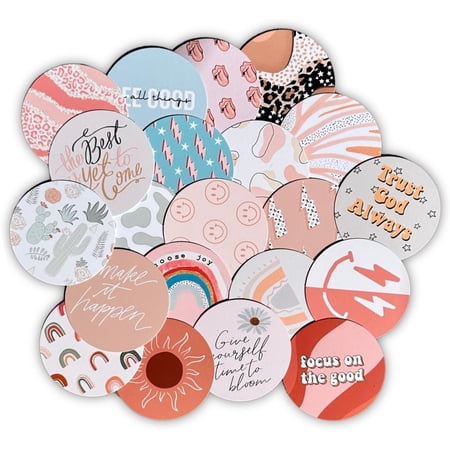 Boho Minimalist Neutral Pattern Design Freshie Cardstock Cutout Rounds 21 pk 2 inch Circles Silicone Mold Oven Safe Western Plants