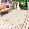 thumbnail image 1 of Boho Minimalist Outdoor Rug for Patio/Deck/Porch, Non-Slip Large Area Rug 4 x 6 Ft, Gold Cream Minimalist Motif Indoor Outdoor Rugs Washable Area Rugs, Reversible Camping Rug Carpet Runner, 1 of 8