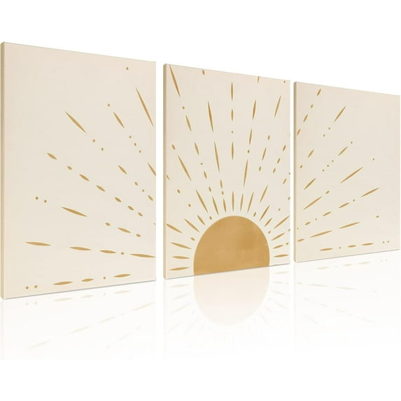 Boho Minimalist Wall Art - Framed Canvas Prints - Perfect for Modern and Neutral Home Decor, Bohemian Style - Ideal for Living Room, Bedroom, Bathroom and Office