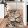 thumbnail image 1 of Boho Modern Abstract Runner Rug 2x6 Machine Washable, Non-Slip Backing, Soft Low Pile Faux Wool Carpet for Kitchen Entryway Hallway, 1 of 9