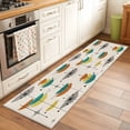 thumbnail image 1 of Boho Modern Area Rugs 2x6 for Kitchen Runner Rug, Middle Century Teal Yellow Orange Geometric Non Slip Washable Rug Runner, Low Pile Indoor Floor Carpet Mat Bathroom Rugs for Bedroom, Kids Room, 1 of 9