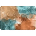Boho Modern Minimalist Abstract Teal Blue Beige Rust Burnt Orange Non