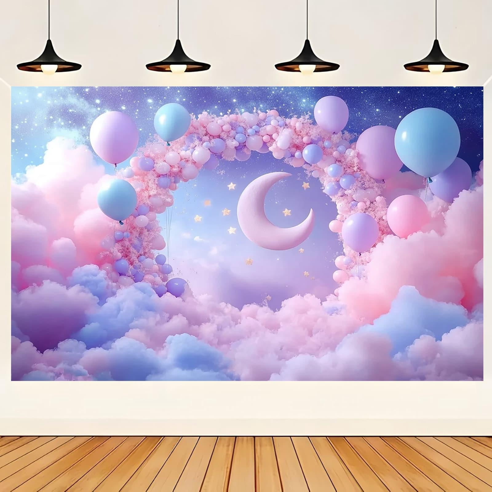 Aperturee Elegant Floral Baby Shower Half Moon Arch Backdrop For Girls