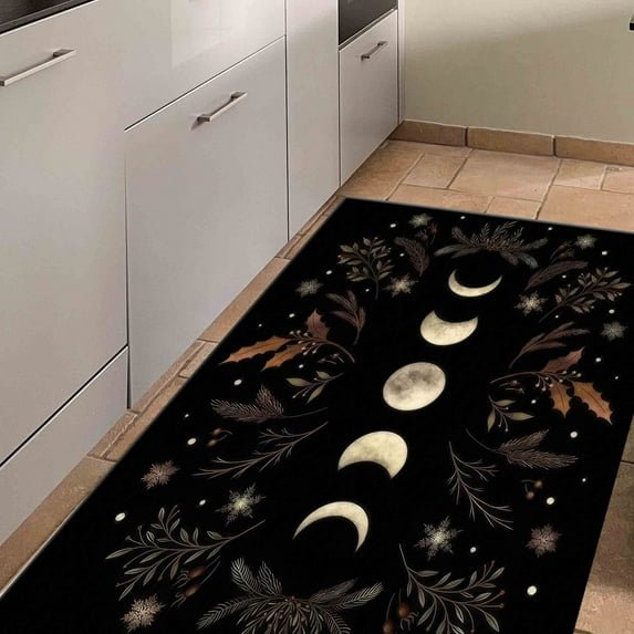 Boho Moon and Flowers Rugs, Moon Rugs, Boho Moon Rugs, Modern Rug, Wall Hanging Rug, Luxury Rug, Area Rug, Gift For Him, Colorful Rug, 1.7'x2.3' - 50x70 cm
