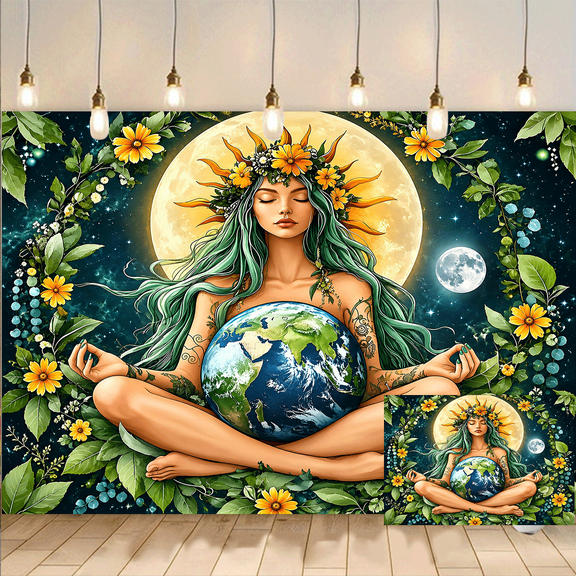 Boho Moon Goddess Backdrop Background Banner Photography Cloth