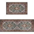 thumbnail image 1 of Boho Moroccan Kitchen Rug and Sets Set of 2 Non Skid Washable mat for Kitchen mats for Floor Farmhouse Black Bohemian Kitchen Decor (palace-1, One Size), 1 of 7