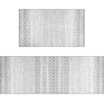 thumbnail image 1 of Boho Moroccan Kitchen Rug and Sets 2 Piece Non Skid Washable mat for Kitchen mats for Floor Farmhouse Black Bohemian Kitchen Decor (Grey, One Size), 1 of 6