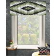 Boho Moroccan Sage Green Black and White Striped Geometric Window