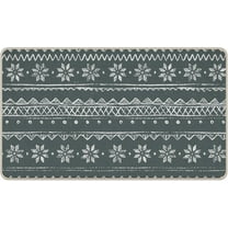 Boho Moroccan Winter Grey Decorative Front Door Mat, Gray Abstract Geometry Doormat Indoor Outdoor Non-Slip Floor Entryway Rug, Christmas Farmhouse Rustic Home Kitchen Decoration 17x30 Inch
