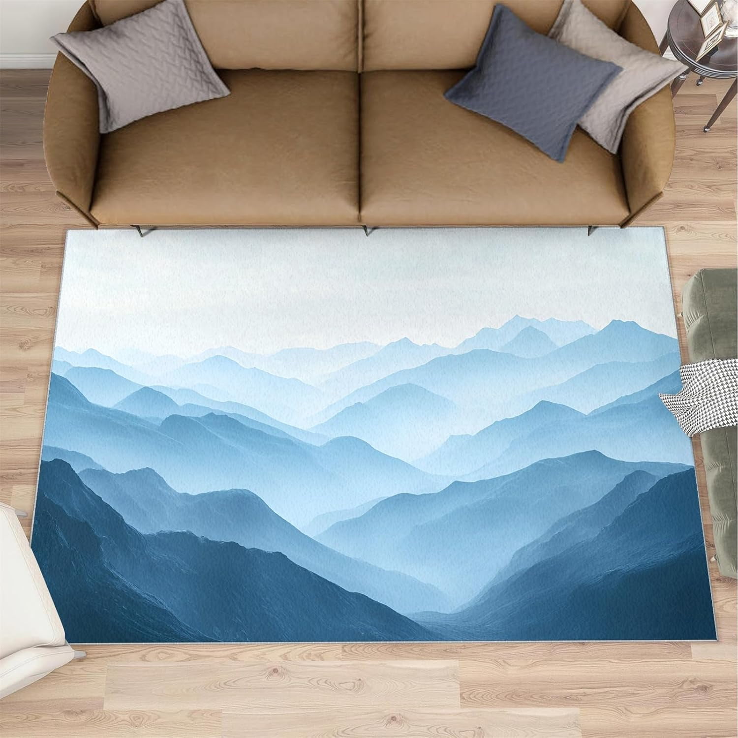 Boho Mountain Area Rug,Mountains Rugs for Living Room, Natural Scenery ...