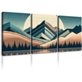 thumbnail image 1 of Boho Mountain Canvas Wall Art for Home Decor - Abstract Sun Mountain Forest Nature Scenery Picture Print On Canvas, Bohemian Paintings for Wall HD Giclee Ready to Hang (12x18inch, Set of 3), 1 of 11