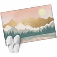 Boho Mountains Bathroom Rug Washable 2x3 Entryway Rug Non Slip Abstract ...