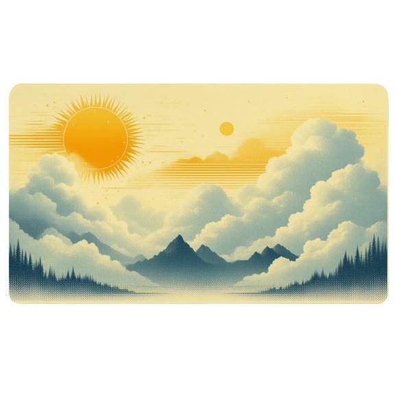 Boho Mouse Pad,A picture of a sunset with clouds and mountains in the background,Extended Mouse Pad,Non Slip Desk Mat,Desk Mat for Women,Dorm Room Desk Decor