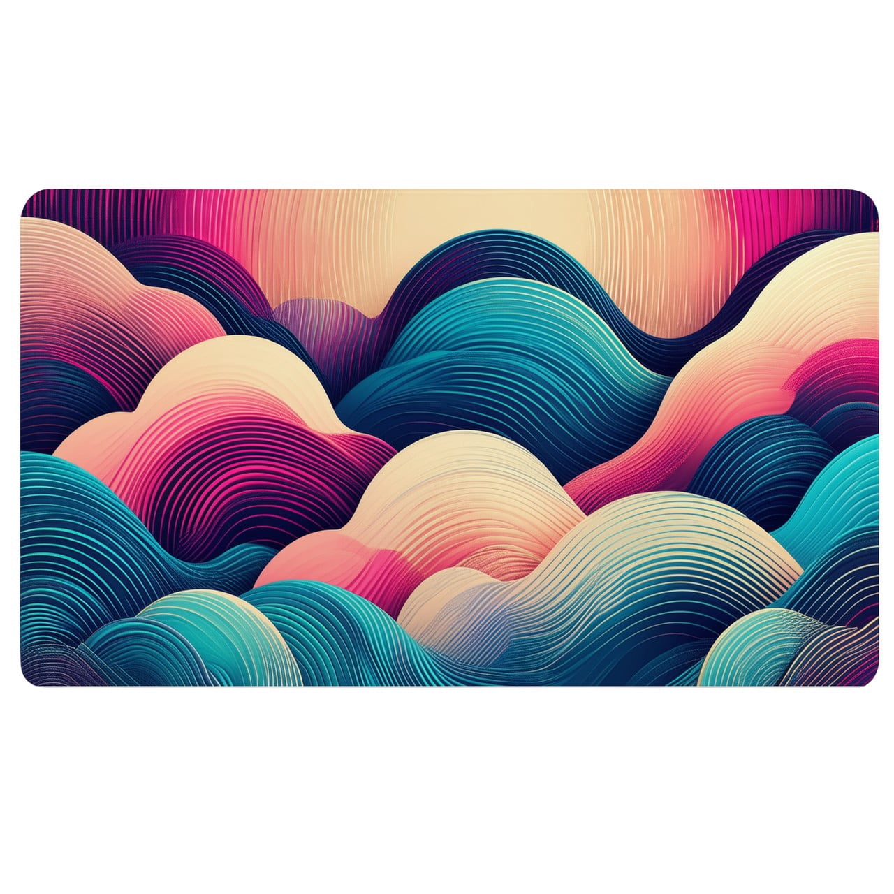 Boho Mouse Pad,a colorful abstract background with wavy lines Large ...