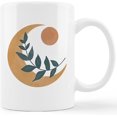 thumbnail image 1 of Boho Mug Cup,Abstract Boho Sun Moon Botanical Leaf Ceramic Mug-11oz Coffee Milk Tea Mug Cup,Bohemian Home Decor,Gifts for Boho Lovers Girls Women Coworkers, 1 of 5