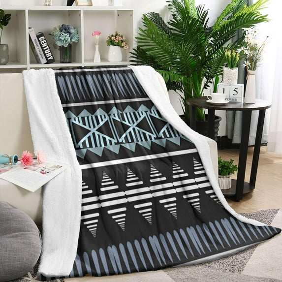 Boho Multicolor Geometric Ethnic Pattern Blanket,Comfortable Soft Flannel Throw Blanket,All Season,Warm Lightweight Blankets for Sofa Bed Couch Living Room Chair,40"x50"
