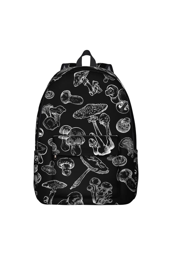 Boho Mushroom Backpack, Waterproof School Bag with Vintage Magical Forest Mushroom Print