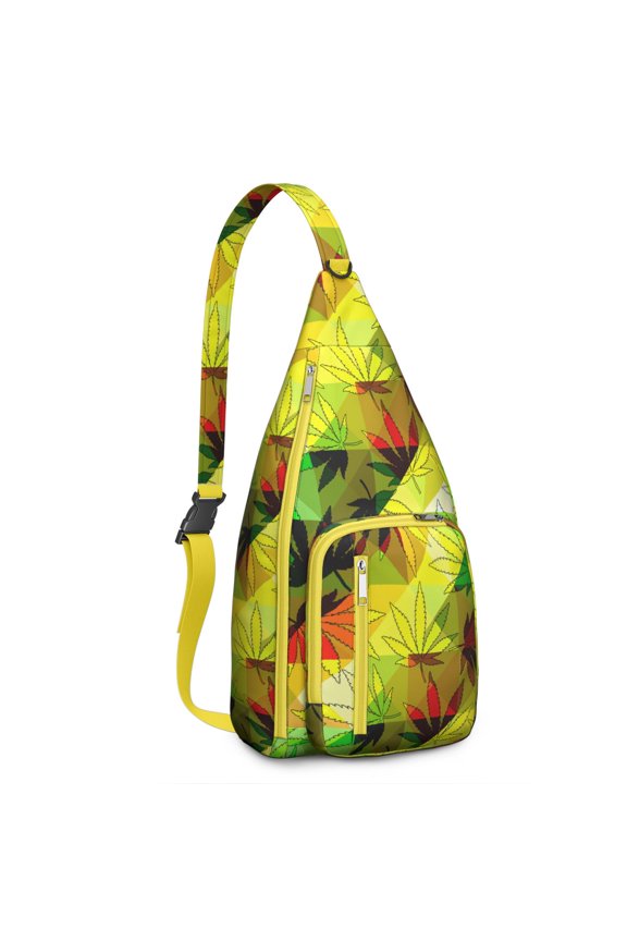 Boho Mushroom & Cactus Waterproof Hiking Sling Backpack , Lightweight Travel Bag for Woodland, Desert Adventures