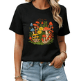 thumbnail image 1 of Boho Mushroom Forest Nature Graphic Tees Womans Tshirt Black White S-5XL Tops, 1 of 4