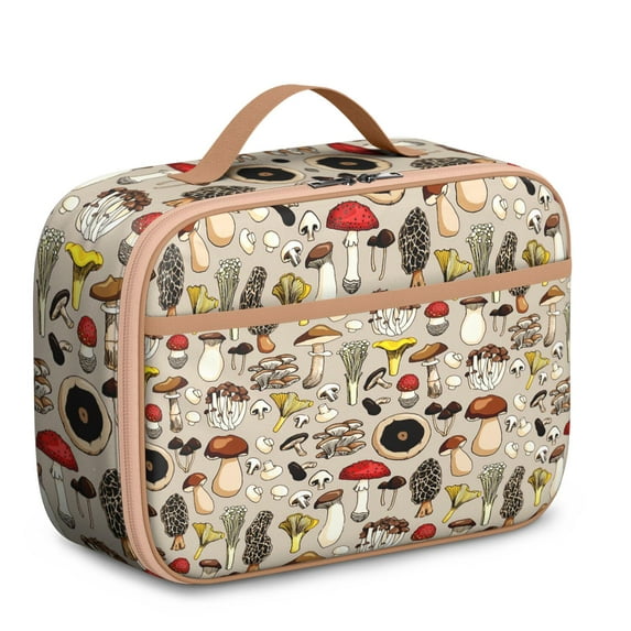 Boho Mushroom Insulated Lunch Bag - Vintage Thermal Lunch Box with Leakproof Interior & Spacious Capacity, 8-Hour Cold Retention for Work/Picnic/Travel