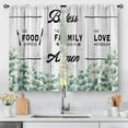 thumbnail image 1 of Boho Mushroom Kitchen Curtains - Retro Rustic 70s Hippie Fantasy Bohemian Floral Modern Colorful Short Small Cafe Tier Curtains Decor Rod Pocket Window Drapes 36 Inch Length 2 Panels 27.5"x36", 1 of 5