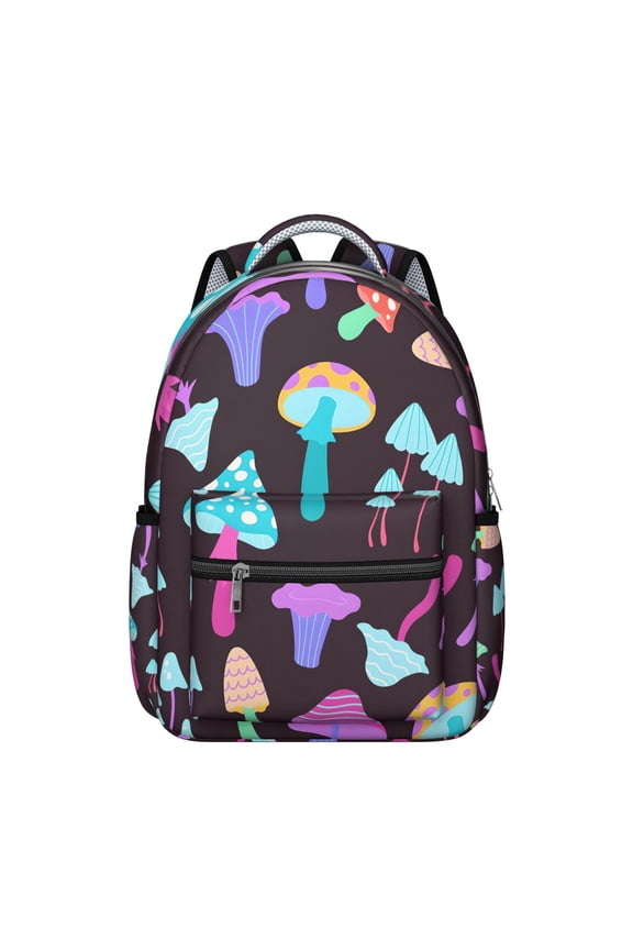 Boho Mushroom Lightweight Daypack - Waterproof & Durable Backpack for Teens with Organized Storage & Breathable Comfort