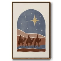 Boho Nativity II - Framed Gallery Wrapped Holiday Canvas - 17 x 25 - Rosewood Frame