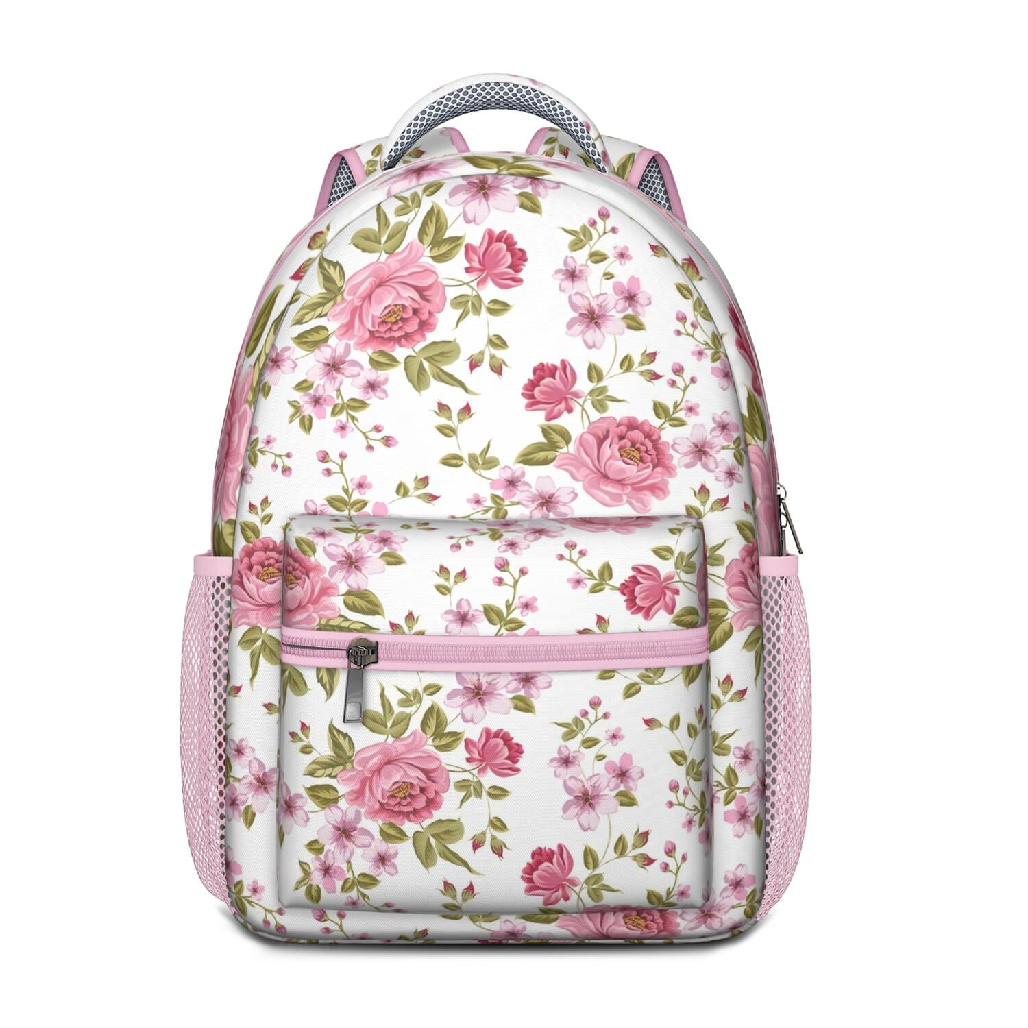 Floral Daisy Backpack For Women & Teens - Lightweight Daypack For School, College, Travel, Hiking, Black With Yellow Flowers