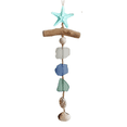 thumbnail image 1 of Boho Nautical Sea Glass Shell Wall Hanging, Entryway Porch Patio Beach Themed Room Wall Decoration 1 Pc, 1 of 8
