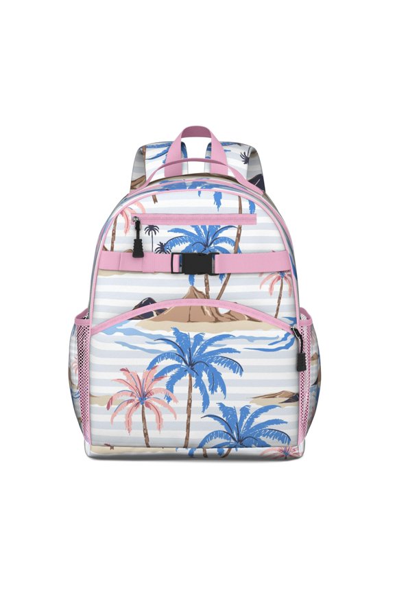 Boho Nautical Waterproof Travel Backpack - Spine-Protecting Design for Teens & Daily Commuters with Side Mesh Pockets