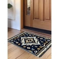 thumbnail image 1 of Boho Navy Blue Door Mat&nbsp;Indoor Outdoor Entrance, Non Slip Small Rug for Kitchen Bathroom Entryway Rug, Ethnic Geometric Southwestern Retro Washable Doormat Floor Mat for Office 18x30 Inch, 1 of 8