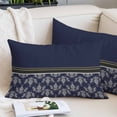 thumbnail image 1 of Boho Navy Blue Flower Pillow Protectors with Zipper Standard Size, Abstract Bohemia Pesley Floral Soft Brushed Microfiber Breathable Throw Pillow Covers, Pillowcase for Couch Sofa Bedroom 20"x26", 1 of 9