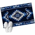 thumbnail image 1 of Boho Navy Blue Grey Large Area Rugs for Bedroom Living Room, Non Slip Carpet Bedside Rug, Ethnic Geometric Southwestern Retro Rectangular Floor Cover Kitchen Accent Rug 2'x3' for Dining Room/Office, 1 of 9