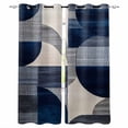 thumbnail image 1 of Boho Navy Blue Kitchen Curtains Modern Geometric Abstract Art Cafe Short Curtains for Bathroom Blackout Window Curtain Grommet Small Window Treatment Tier Drapes for Bedroom Living Room 27.5"x39"x2, 1 of 9