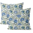 thumbnail image 1 of Boho Navy Blue Pillow Covers 18x18 Inch 2 Pcs Sage Green Vintage Floral Decor Throw Pillows Spring Flower Summer Outdoor Farmhouse Decoration Pillowcase Cushion Cover for Couch Sofa Bed, 1 of 6
