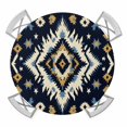 thumbnail image 1 of Boho Navy Blue Round Tablecloth for 36-44 Inch Tables,Fitted Table Cover with Elastic Edge,Ethnic Geometric Southwestern Retro Waterproof Outdoor Table Cloth Protector for Patio Garden Dinner Picnic, 1 of 9