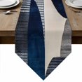 thumbnail image 1 of Boho Navy Blue Table Runner Linen Burlap Table Runner 70 Inches Long Modern Geometric Abstract Art Dresser Scarves for Kitchen Island Coffee Dining Room Party Wedding Banquet Holiday Decor 13"x70", 1 of 8