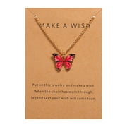 COMTOA Boho Necklace for Women, Butterfly Vintage Turquoise Necklace Adjustable Necklace Fashion Tribal Style Rope Necklace Jewelry