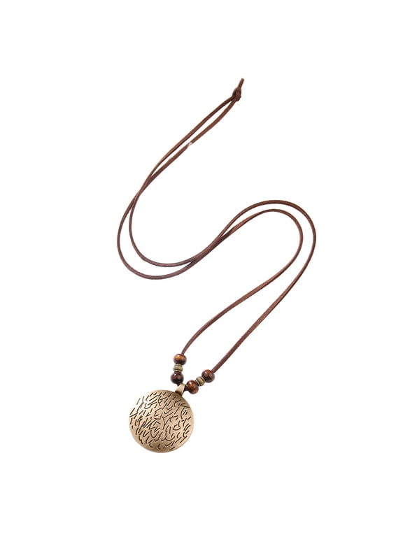 Boho Necklaces for Women Long Alloy Pendant Vintage Jewelry Boho Long Sweater Necklace Sweater Chain Necklace Handmade Jewelry