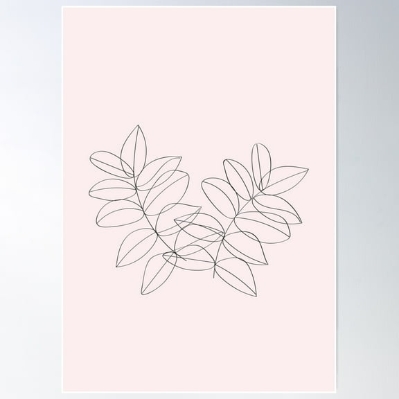 Boho Neutral Beige, Line Art Botanical Poster Wall Art, Modern Wall Decor For Living Room Bedroom, 8x12 UNFRAMED