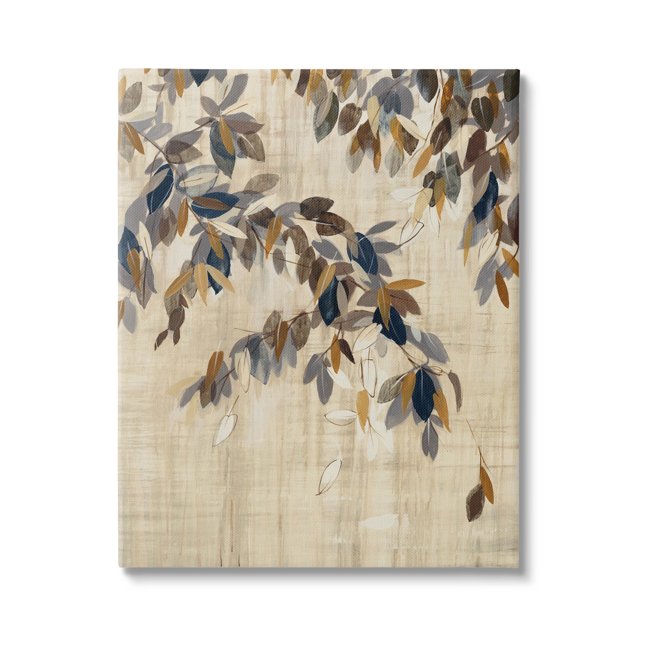 Boho Neutral Tree Leaves Botanical & Floral Graphic Art Gallery Wrapped Canvas Print Wall Art
