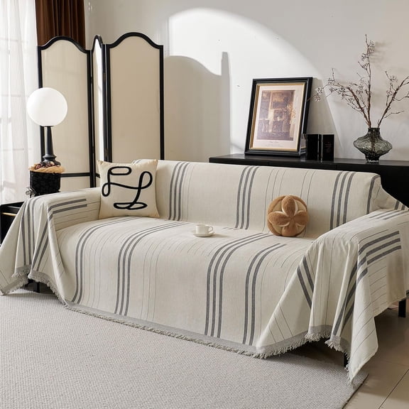 Boho Non Slip Covers Sofa Covers for 3 Cushion Chenille Dog Pet Couch Protector Washable Anti-Slip Sectional Couch Cover Tassels L Shaped Sofa Cover