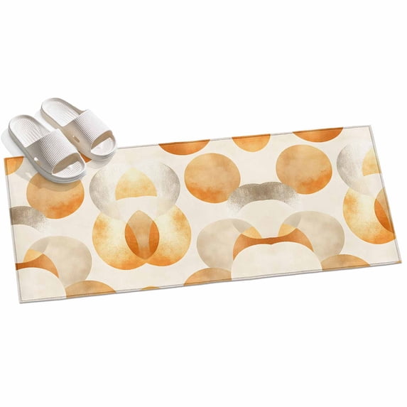 Boho Nordic Area Rug, Abstract Modern Non-Slip Felt Rubber Backing ...