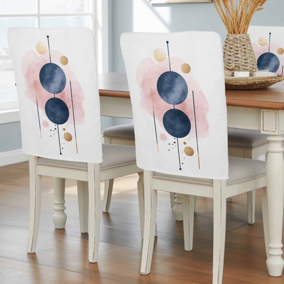 Boho Nordic Dining Chair Back Cover Only, Abstract Modern Set of 4 Chair Back Covers, Removable Washable for Dining Room, Banquet & Holiday Decoration