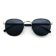 thumbnail image 1 of Boho Normcore Windsor Metal Rim Rectangular Round Hipster Sunglasses Gold Black - Black, 1 of 8