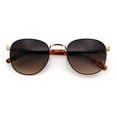 thumbnail image 1 of Boho Normcore Windsor Metal Rim Rectangular Round Hipster Sunglasses Gold Tortoise - Brown, 1 of 8