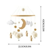 Boho Nursery Mobile | Baby Crib Mobile for Boys Girls | Felt Ball Bed Bell Mobile Crib | Ceiling Mobile - Stars, Clouds, Moon | Pendant Toy Wooden Wind Chime Nursery Decoration